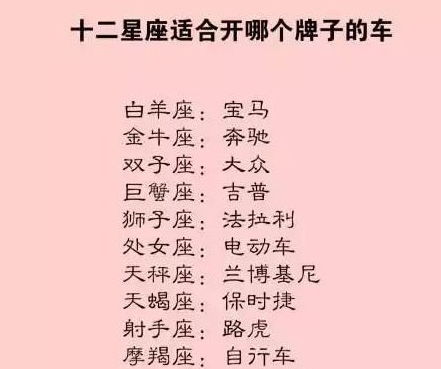 12星座适合开哪个牌子的车,12星座最讨厌什么