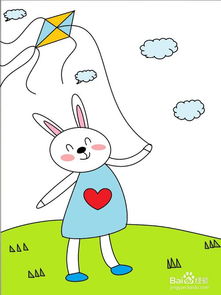 抖音放风筝小兔子的画法 