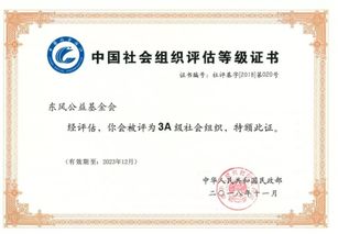 东风公益基金会荣获3A级社会组织称号