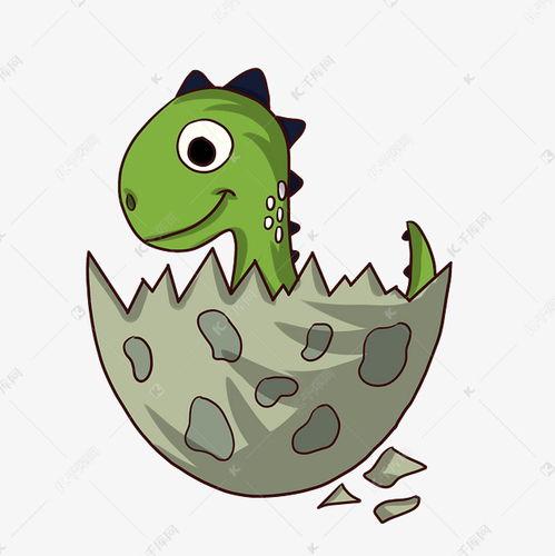 破壳而出的绿色恐龙素材图片免费下载 千库网 