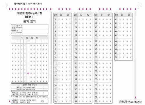韩语TOPIK考级 关于TOPIK考试的答题格式及如何正确填涂