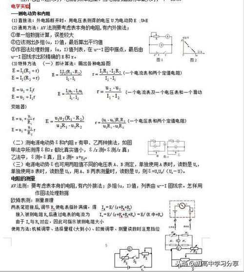 高中物理电学最难 学霸整理电学知识点归纳,强烈建议打印收藏