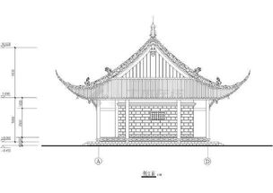 某高10610mm庙宇古建筑全套CAD设计图纸