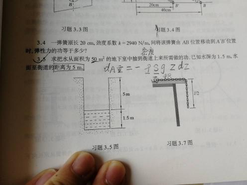 大学物理,如图,这个元功表达式,密度乘面积等于什么意思 