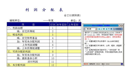 excel的表格利润分配表里计算公式 