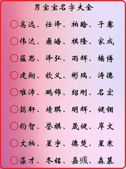 最美宝宝名字大全,这里的名字个个好听独特 寓意非凡 