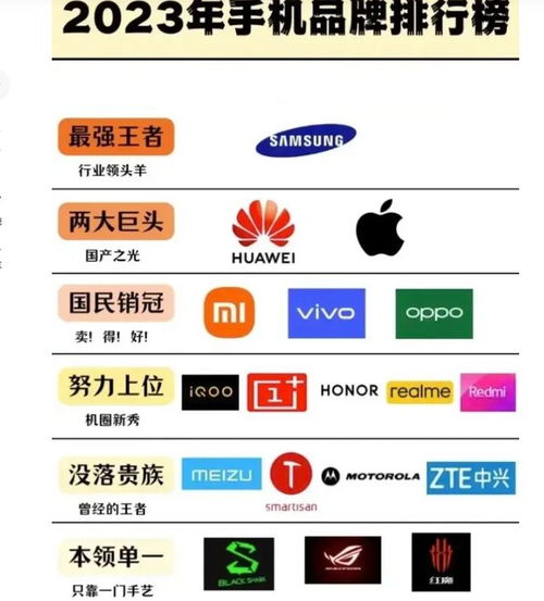 国内手机品牌排行榜2023前十名：华为领跑