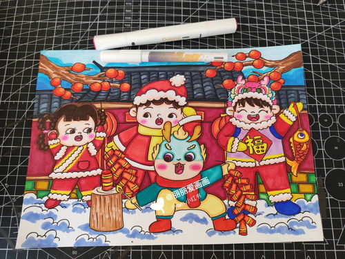 春节主题绘画作品,过年简笔画图片大全 儿童