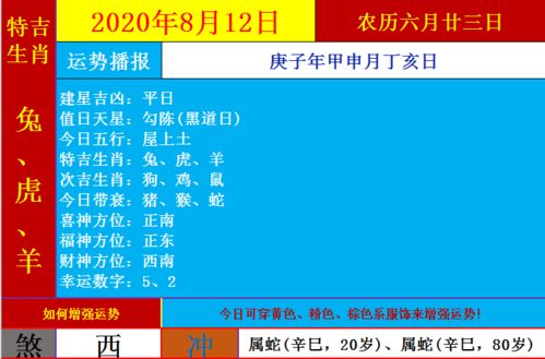 2020年8月12日十二生肖运势