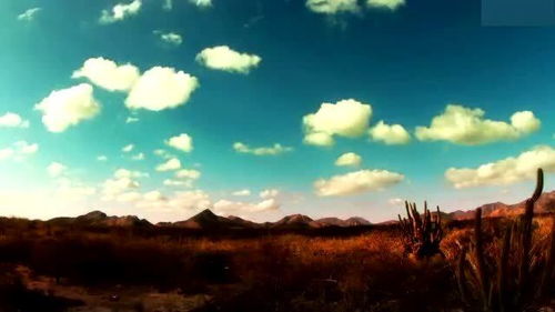 蓝天白云沙漠实景延时摄影实拍视频 