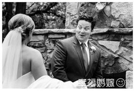 惊喜与感动 当新郎看到新娘的一瞬间 