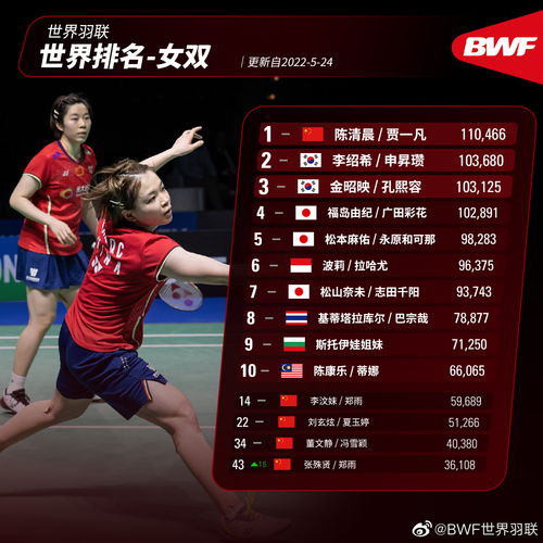 羽毛球排名,世界羽联公布最新世界排名(图2)