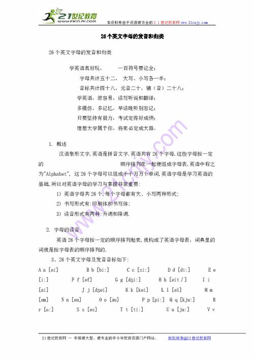 二十六个英文字母发音要注意哪些 信息图文欣赏 信息村 K0w0m Com