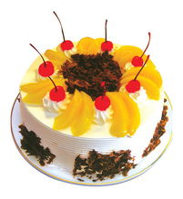 七彩果园 2磅 8寸 圆形鲜奶水果蛋糕,时令水果装饰,四周及中间撒满巧克力屑 蛋糕 