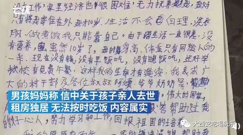 求助信 男孩母亲发声 信是房东写的,部分内容有些夸张了