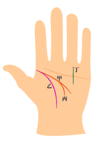 手相智慧线与生命线相交图解 手相算命 水墨先生 
