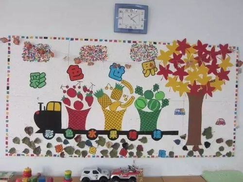 水果味的教室主题墙,吊饰,和孩子一起动手布置起来吧