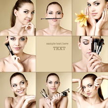 拿化妆工具的美女美容化妆广告模特设计素材高清大图片下载1 