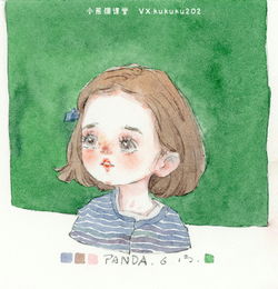 手绘水彩萌娃人物插画卡通插画水彩教程可爱头像壁纸