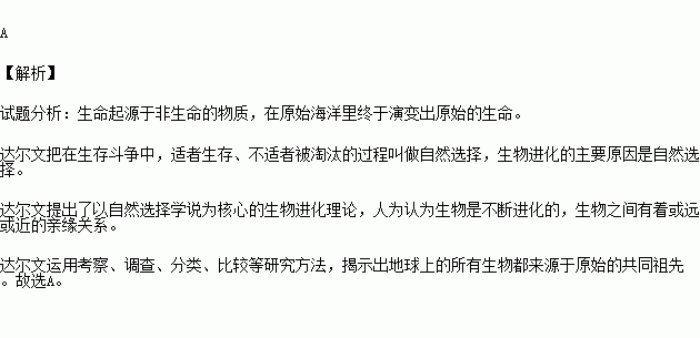 现在差异较大的生物也都有共同的祖先，这句话对么？