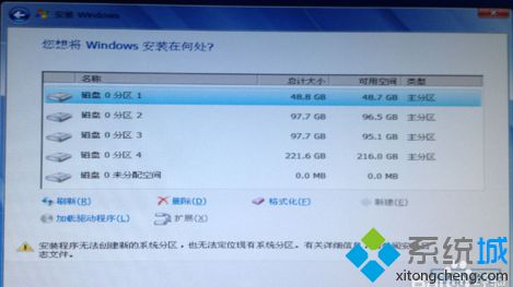 win10安装程序无法创建新系统分区