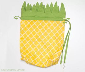 超可爱菠萝抽绳背包的制作过程