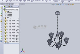 欧美风格装饰的吊灯设计模型