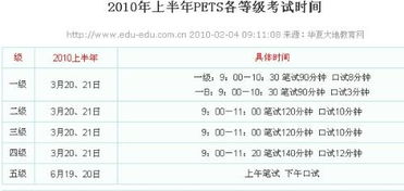 英语公共3级和公共6级的考试时间