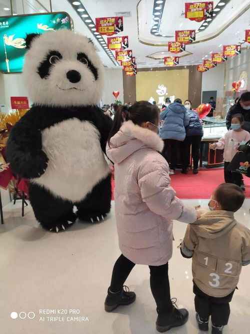 恩恩害怕打扮成大熊猫的工作人员
