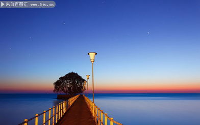 夏威夷海边夜景图片