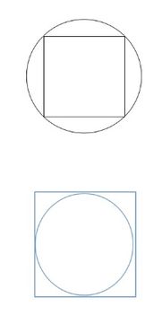 方中圆,圆中方的面积公式是什么呀 求圆与方形中间的面积 