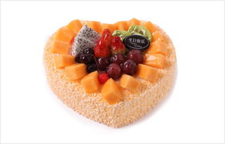 陪伴左右 2磅 8寸 水果蛋糕 心形欧式水果蛋糕,各色水果点缀装饰 蛋糕 