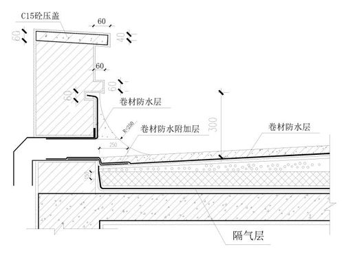 11个平屋面构造详图 防水,排水口,地漏等