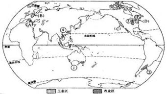 49.写出图中数字所代表的国家名称 ① ②