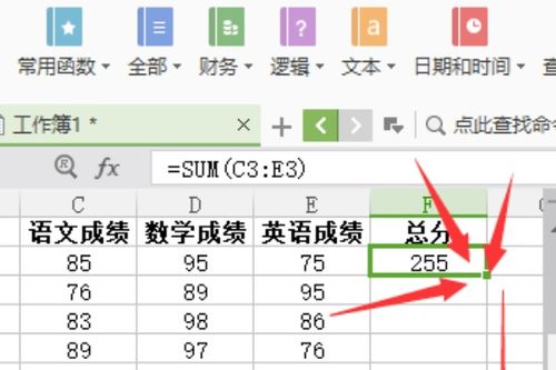 wps中怎样自动算总分 