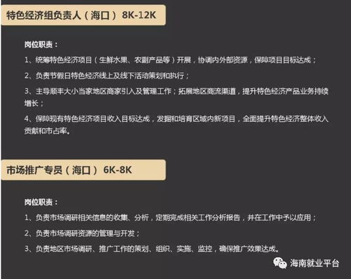 月薪5000 12000元 工作地点 海口 三亚,顺丰速运海南区2020年1月公开招聘工作人员公告 