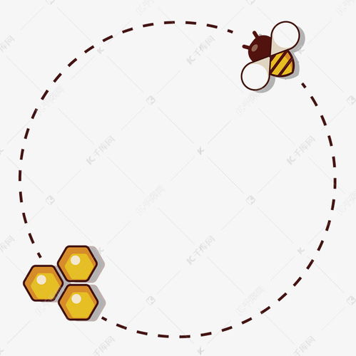 简约小蜜蜂边框素材图片免费下载 千库网 