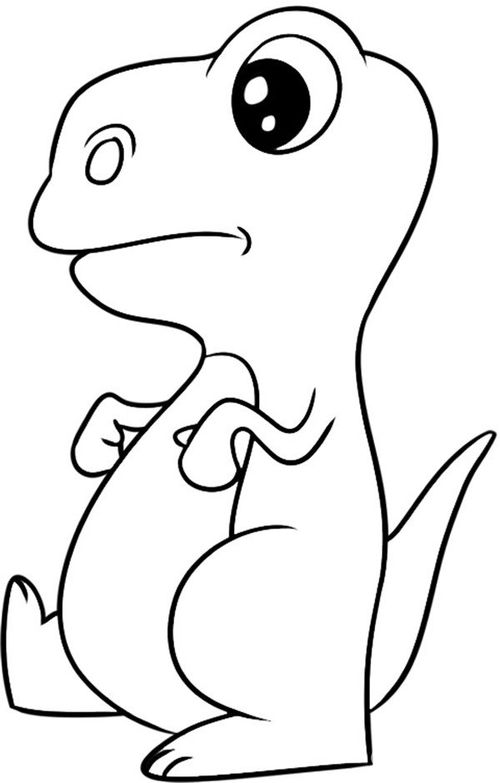 宝宝画恐龙简单画法图片