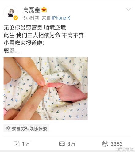 薛之谦高磊鑫孩子是男是女真名叫啥薛让吗 小名小雪糕有什么含义