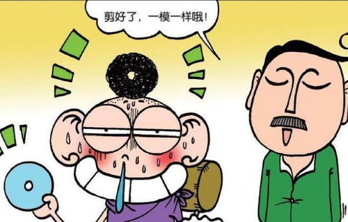 爆笑漫画 呆头难得一头浓密长发,却被理发师给毁了