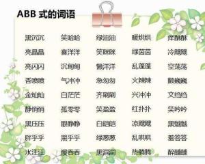 abb的三字词语带拼音,ABB的神秘典故。