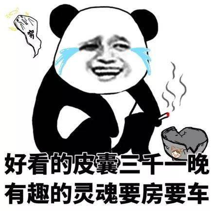 熊猫头表情包 不能让爱情耽误我发财