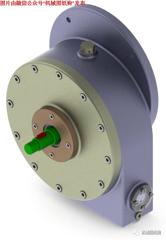 法兰式圆柱减速器3D数模图纸 Solidworks设计