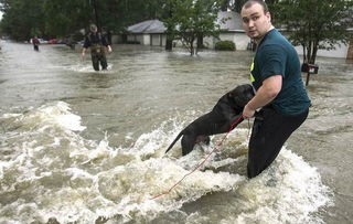 美国休斯敦发洪水 近千人被困