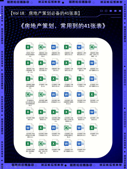 房地产策划,最常用到的41张策划表格 