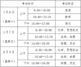 2018年广东高中学业水平考试时间 1月6日 7日 6月9日 