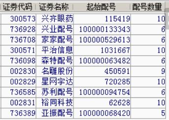 新股配号