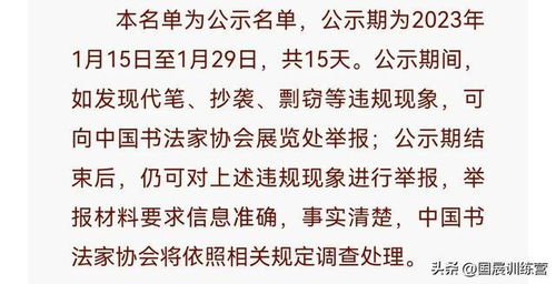 看书法名单公示,不公布作品,能发现代笔 抄袭 剽窃等违规象