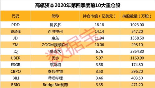 头号重仓还是特斯拉万亿投资巨头持仓大曝光增持拼多多减持理想汽车