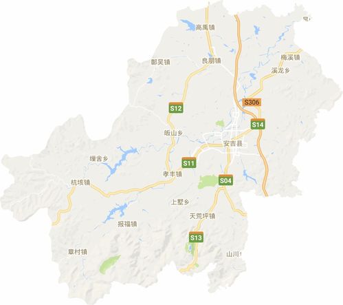 安吉县高清电子地图,安吉县高清谷歌电子地图 